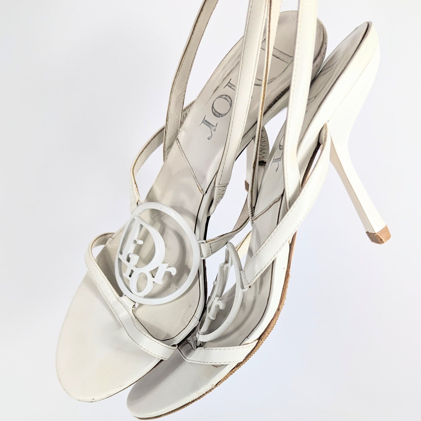White Dior Logo Sandals by Galliano - EU36,5|UK4,5|US6,5