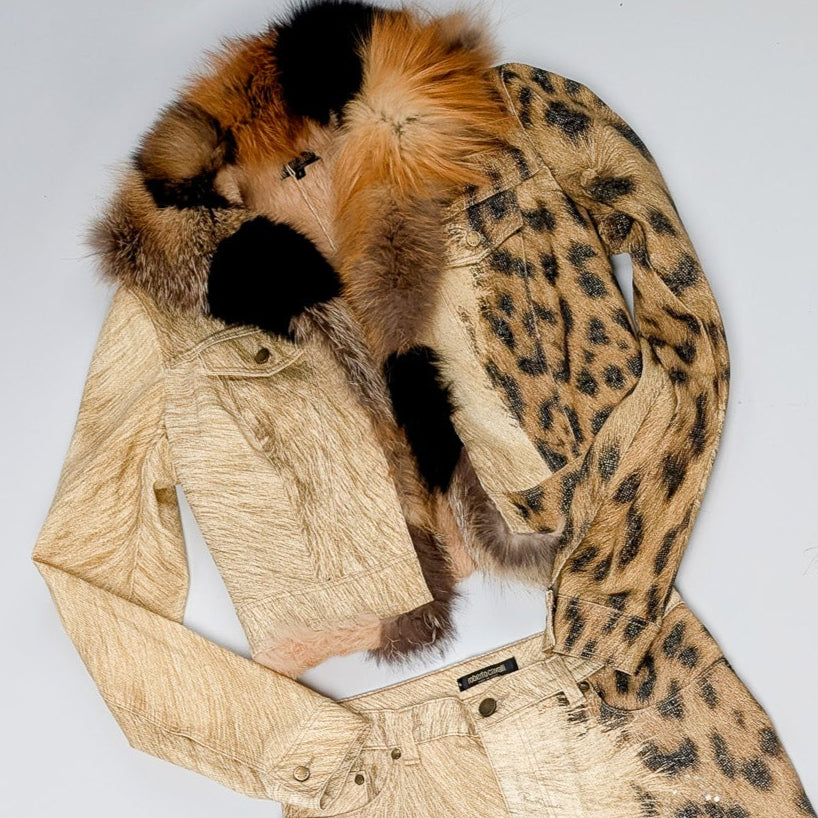 Roberto Cavalli leopard fur jacket