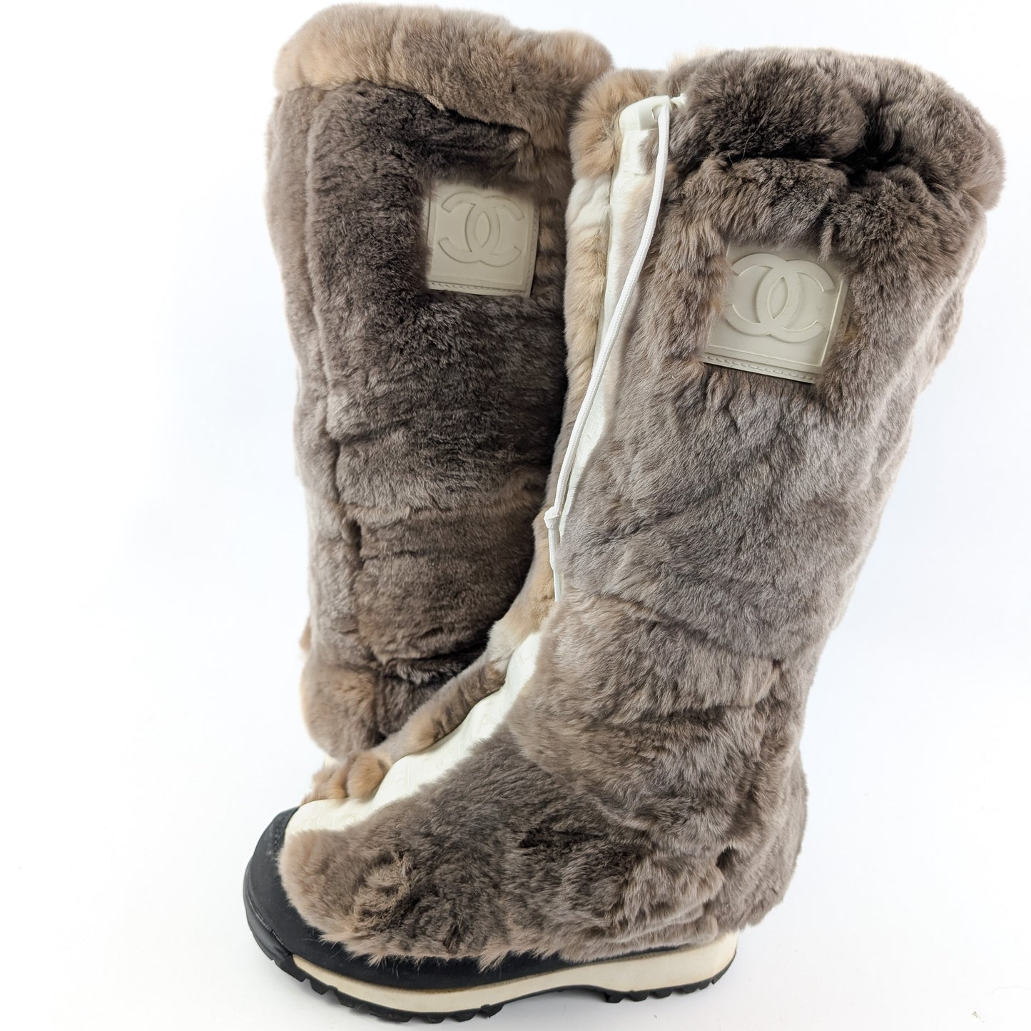 Chanel logo fur ski boots - EU37|4UK|6US