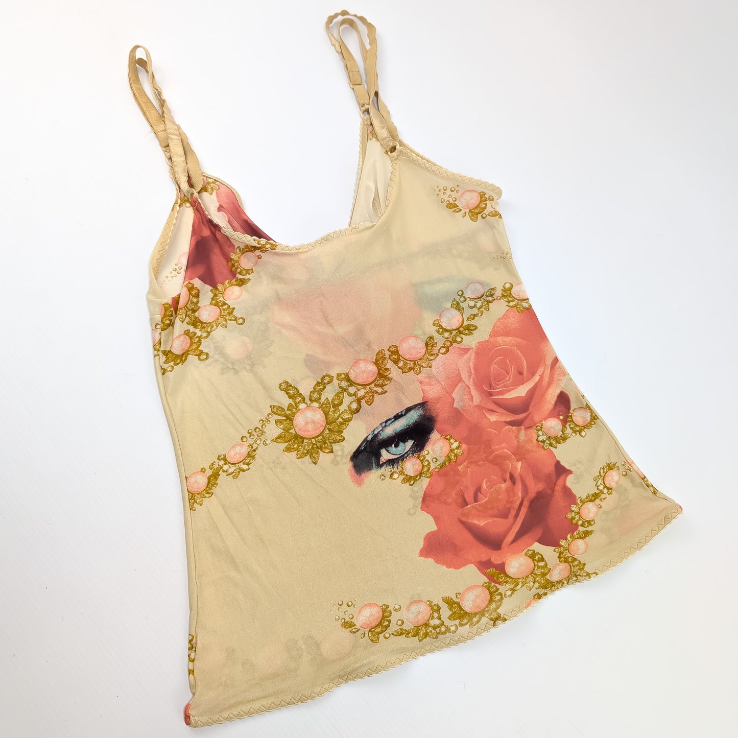 Roberto Cavalli face Elizabeth Taylor mesh top - S/S 2001