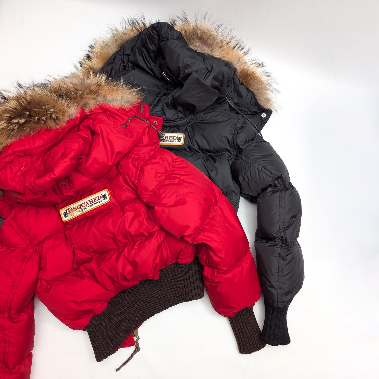 Dsquared2 short black fur puffer jacket