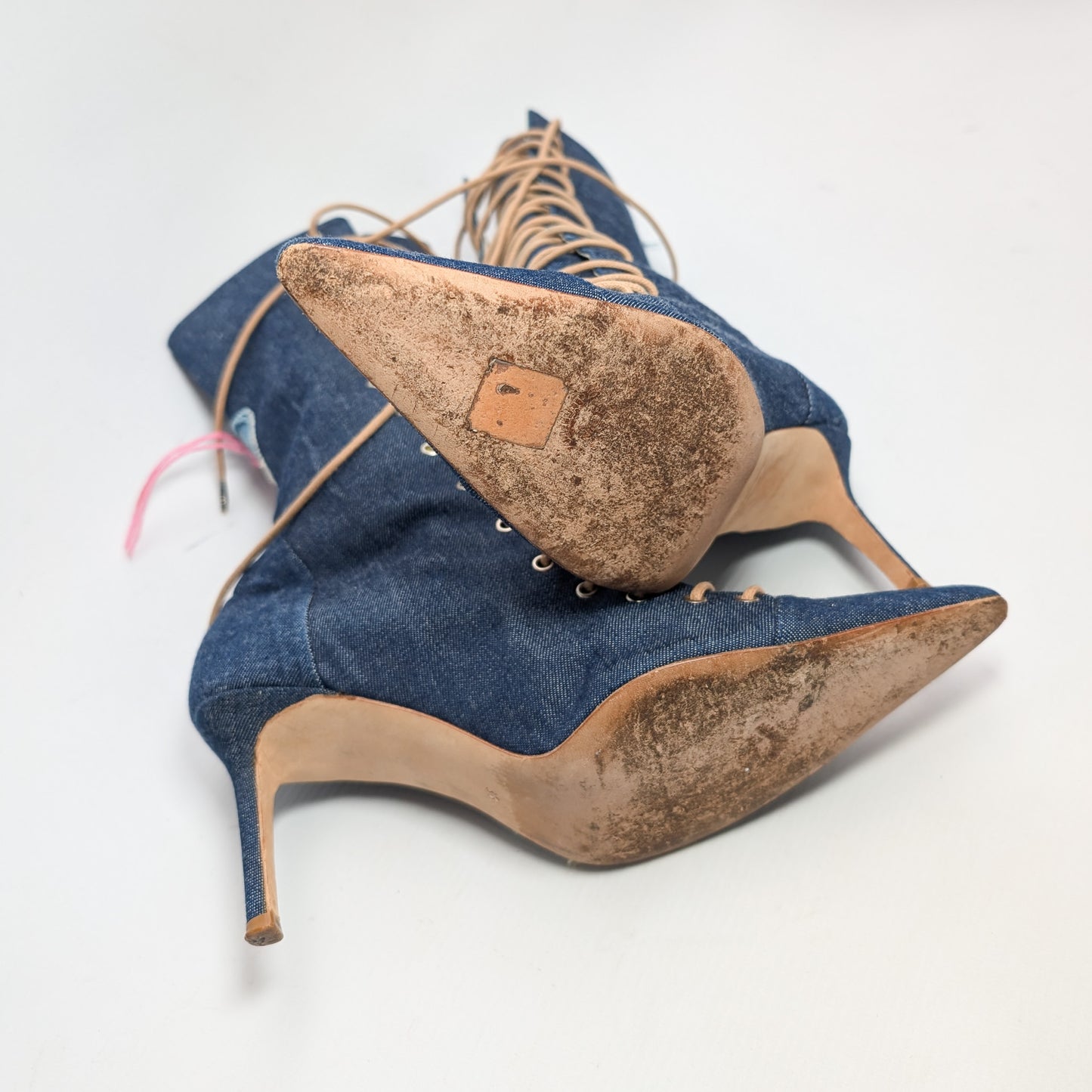 John Galliano patchwork denim boots - EU38|5UK|7US