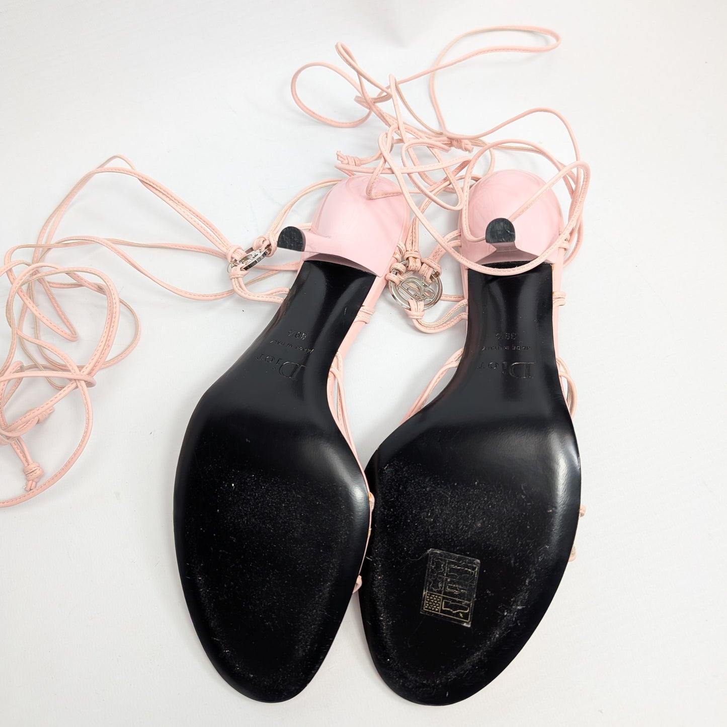 Dior by Galliano pink tie-front sandals - EU39.5|UK6.5|US8.5