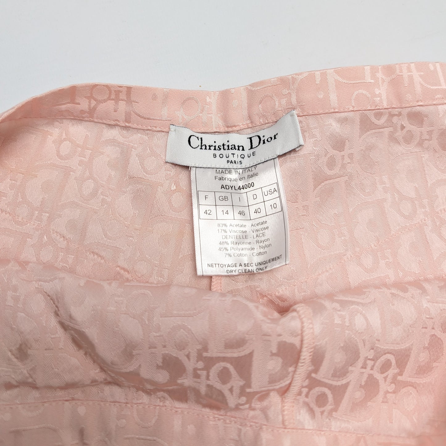 Short Dior en soie et dentelle rose