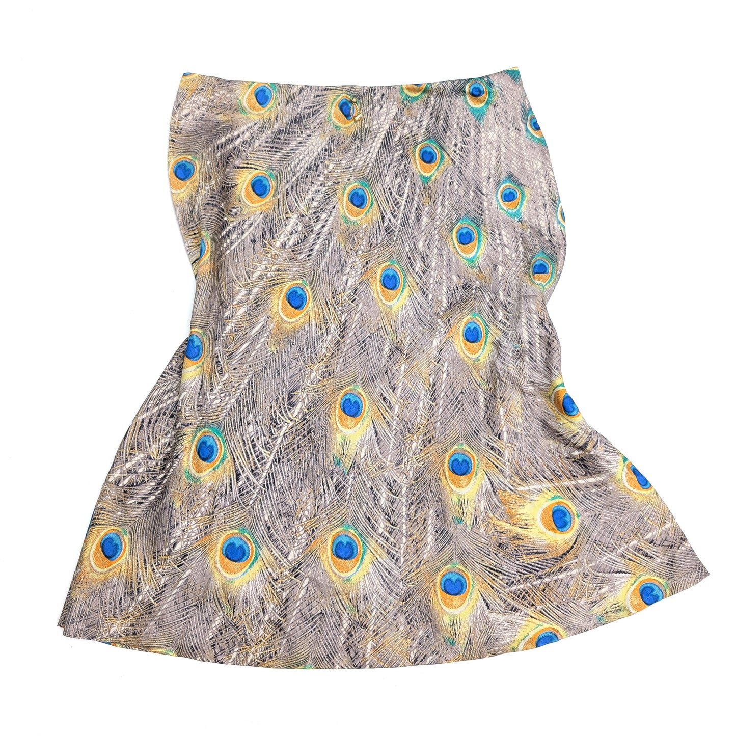 Roberto Cavalli Peacock Silk Skirt - F/W 1999