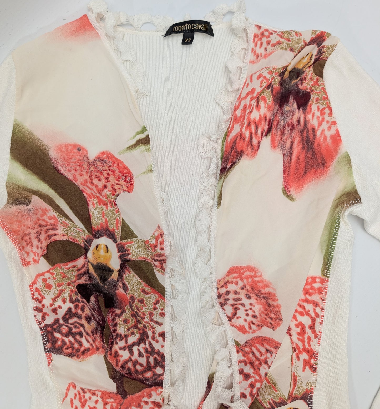 Roberto Cavalli floral cardigan and pants set - L