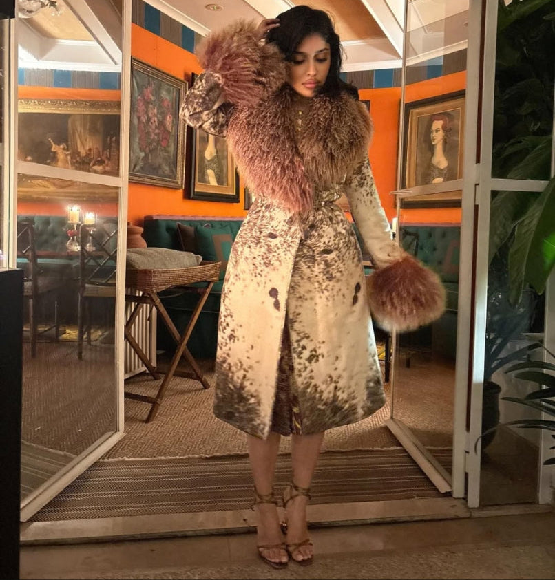 Roberto Cavalli wool and shearling coat - F/W 1999 Runway – Al fintage