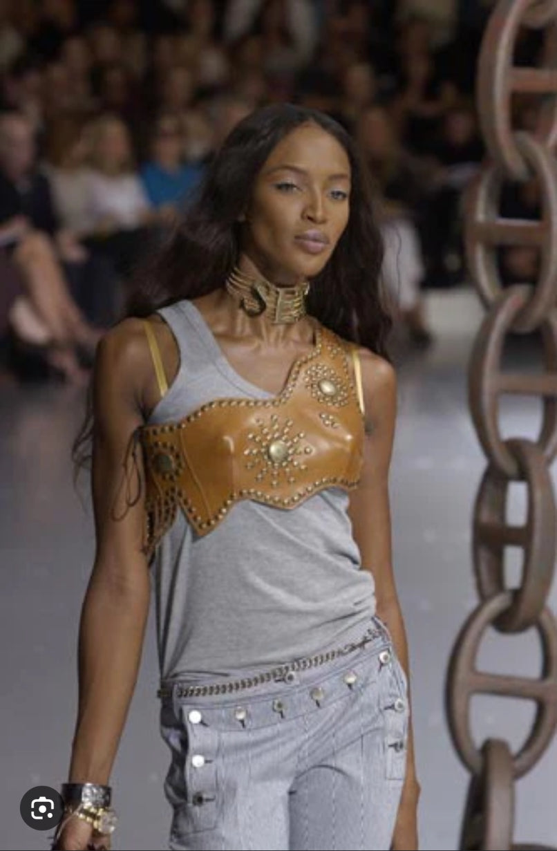 Dolce & Gabbana asymmetrical leather top - S/S 2003