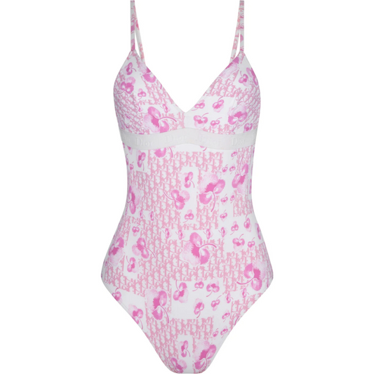 Dior by Galliano Pink Monogram Swimsuit 2005 Cherry Blossom
