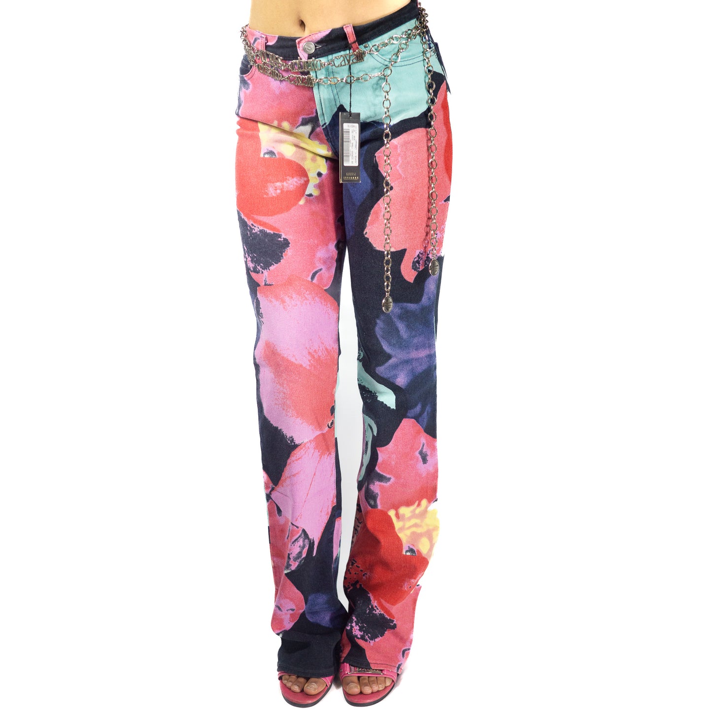 Cavalli multicolor floral print pants - S