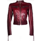 Dsquared2 Burgundy Lace-Up Leather Jacket