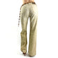 Beige stretch straight jeans decorated with Cavalli logo - S/M