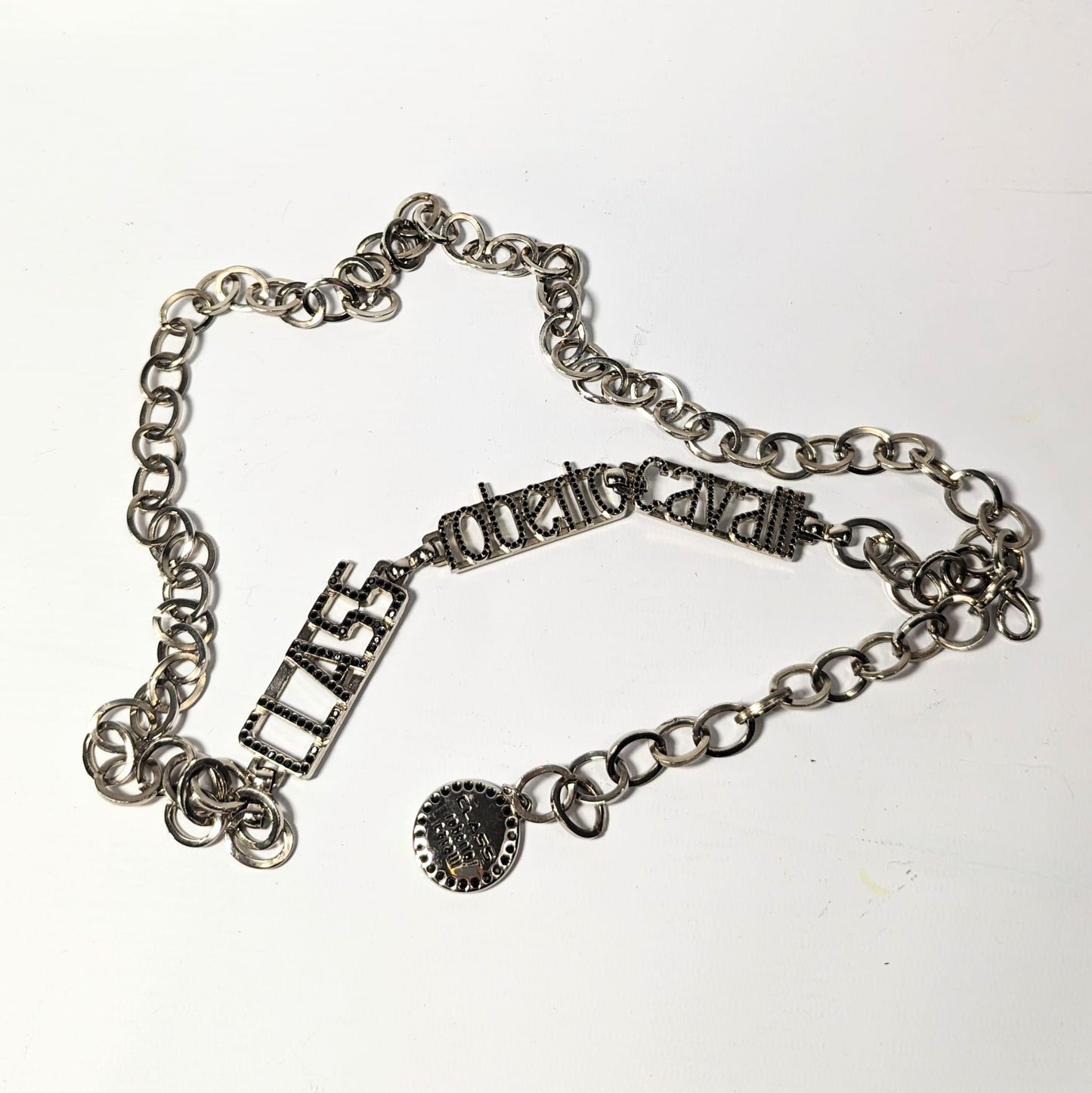 Roberto Cavalli silver chain belt