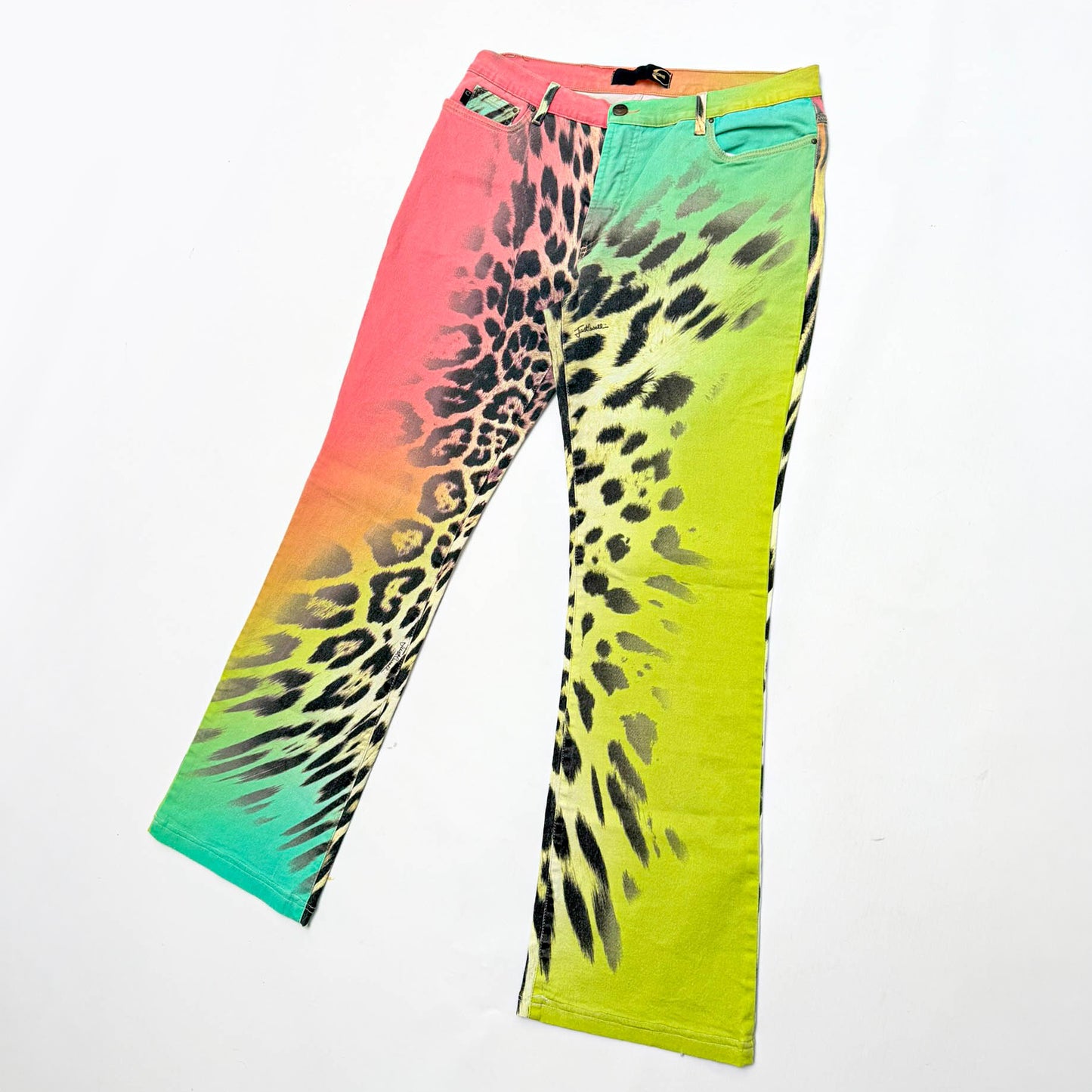 Roberto Cavalli Multicolored Leopard Print Trousers - L
