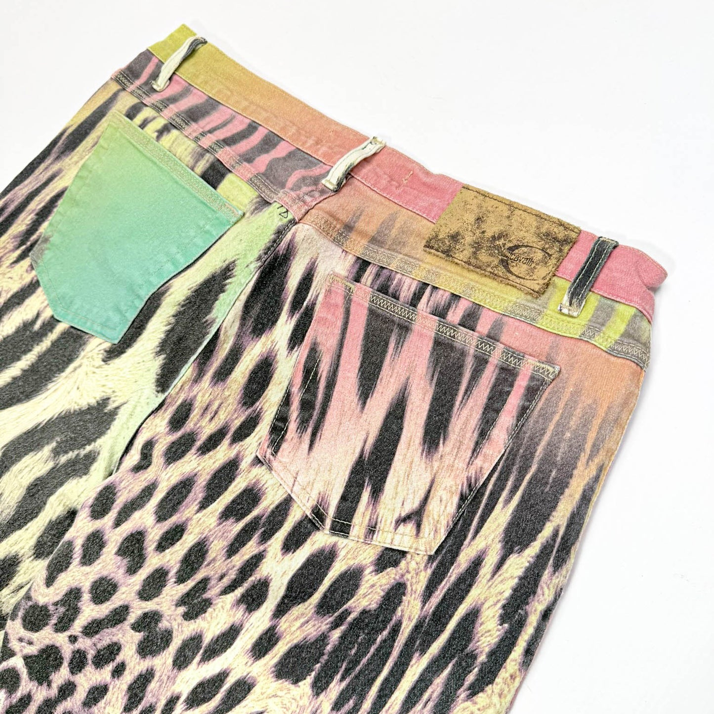 Roberto Cavalli Multicolored Leopard Print Trousers - L