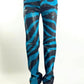 Sparkling jeans Roberto Cavalli zebra motif trompe l'oeil blue - M