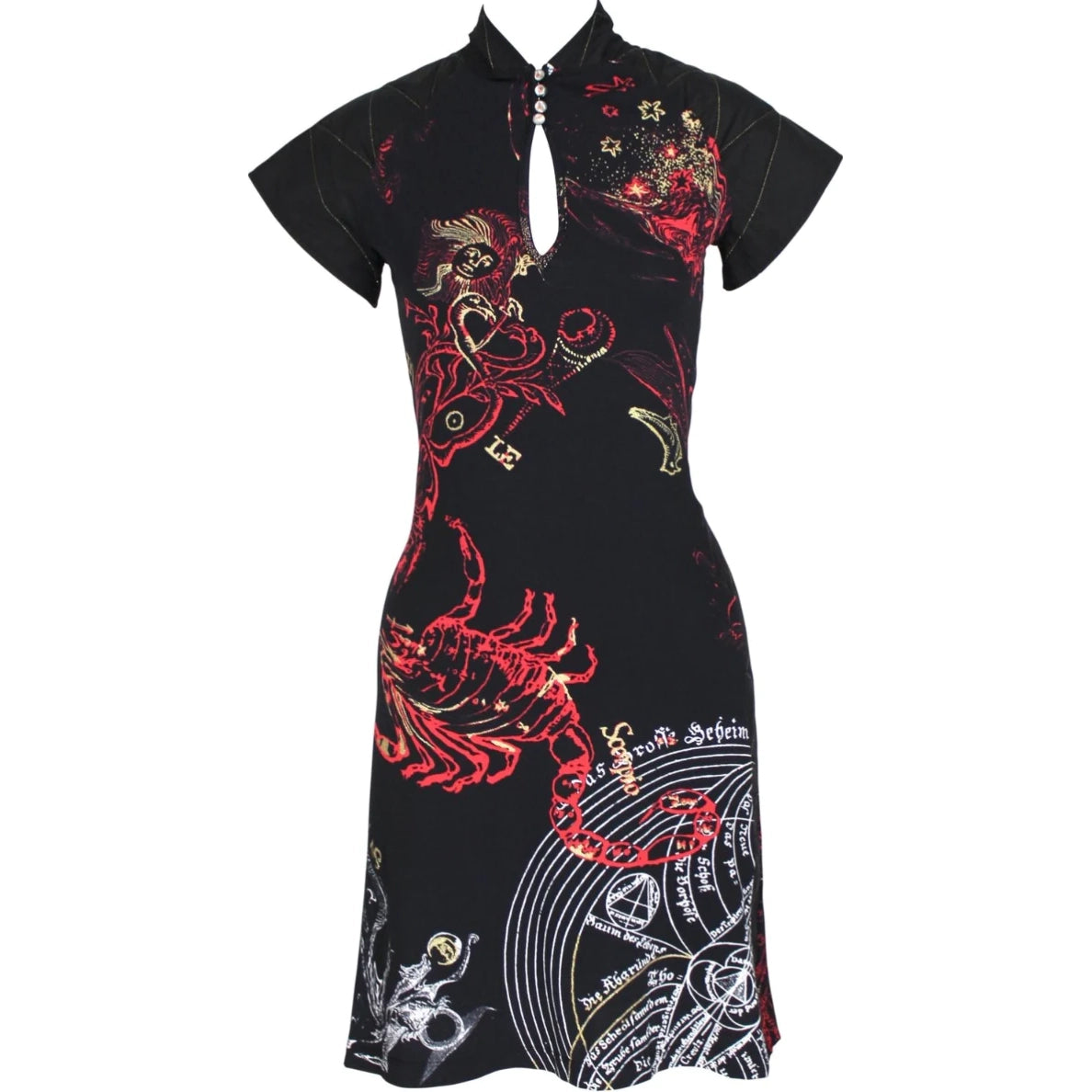 Roberto Cavalli Scorpio Zodiac Print Dress - S