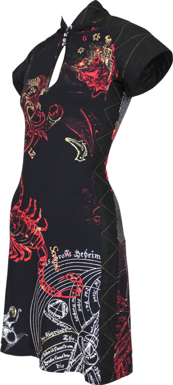 Roberto Cavalli Scorpio Zodiac Print Dress - S