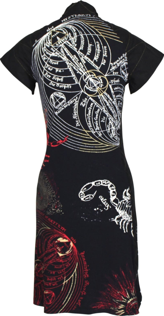 Roberto Cavalli Scorpio Zodiac Print Dress - S