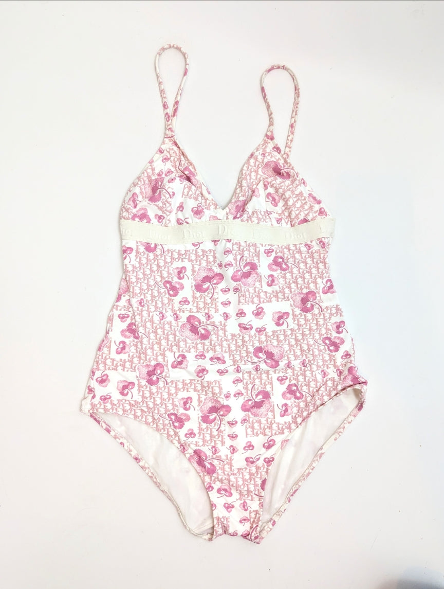 Dior by Galliano Pink Monogram Swimsuit 2005 Cherry Blossom