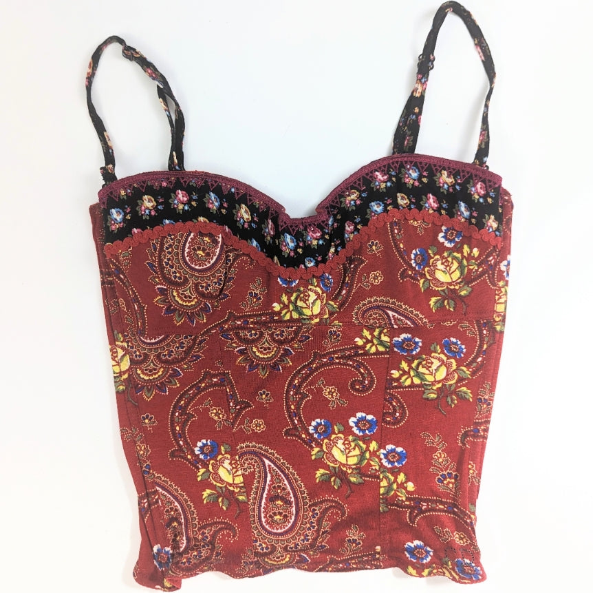 Dior bustier by Galliano floral and cashmere print - F/W 2002