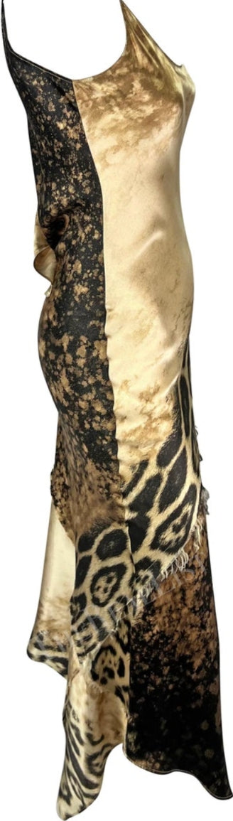 Roberto Cavalli Washed leopard silk dress F/W 2001- S