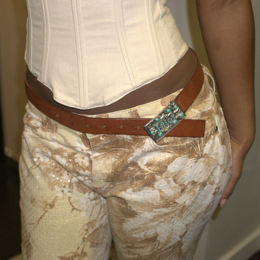 Dior belt by Galliano brown
