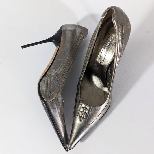 Gianmarco Lorenzi silver pump -EU37|UK4|US6