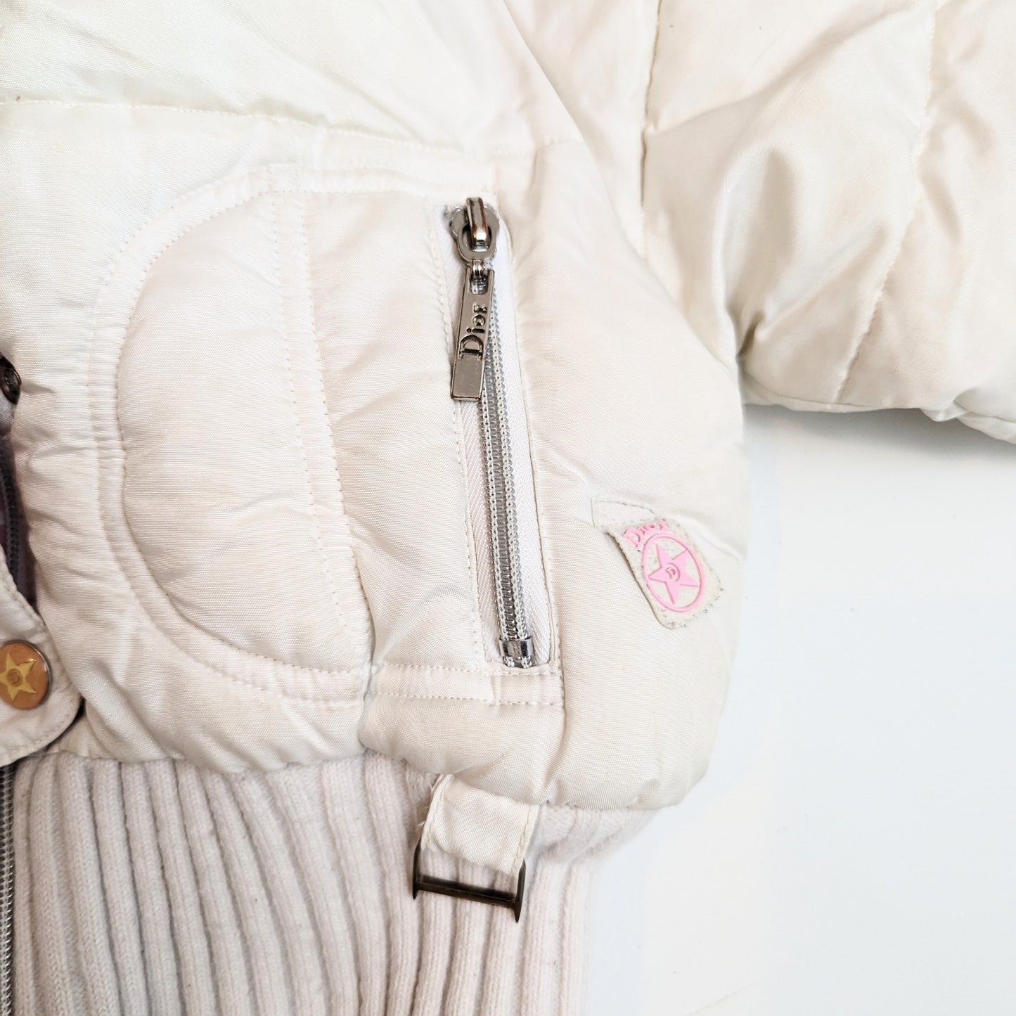 Baby Dior pink and white monogram down jacket - 2A