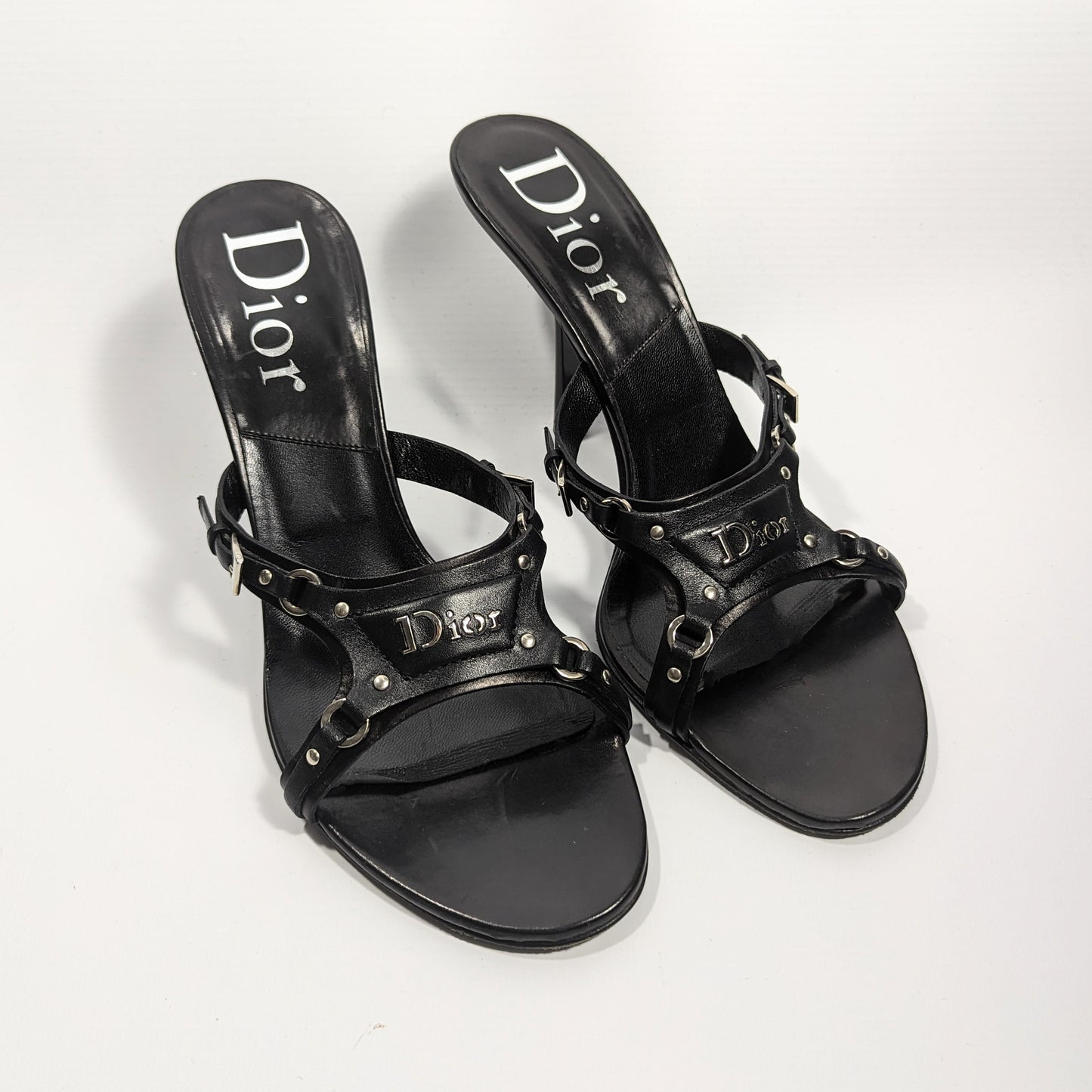 Dior heeled mules by Galliano Bondage Collection F/W 2003 - EU39,5|6,5UK|8,5US