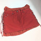 Paul Gaultier red denim skirt with boxer effect - M