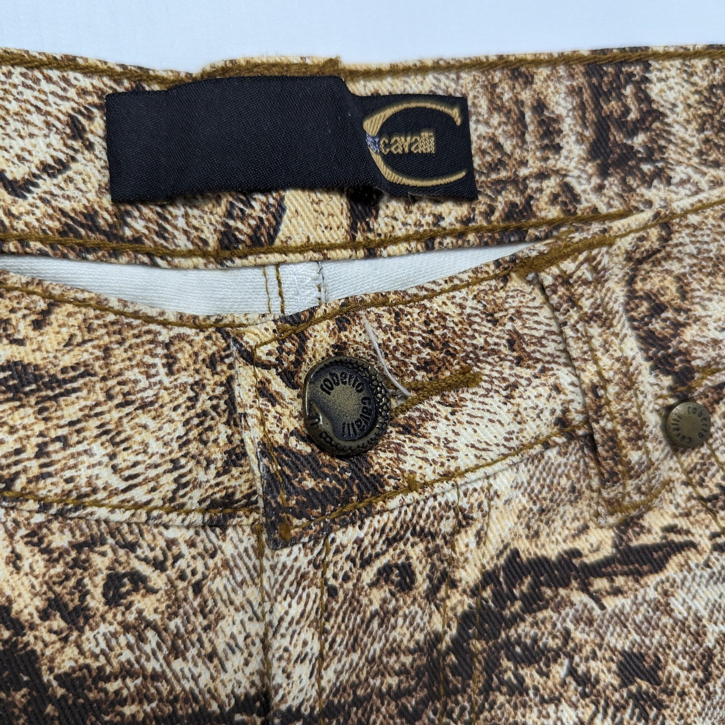 Roberto Cavalli Jeans Brown psychedelic print - S/M