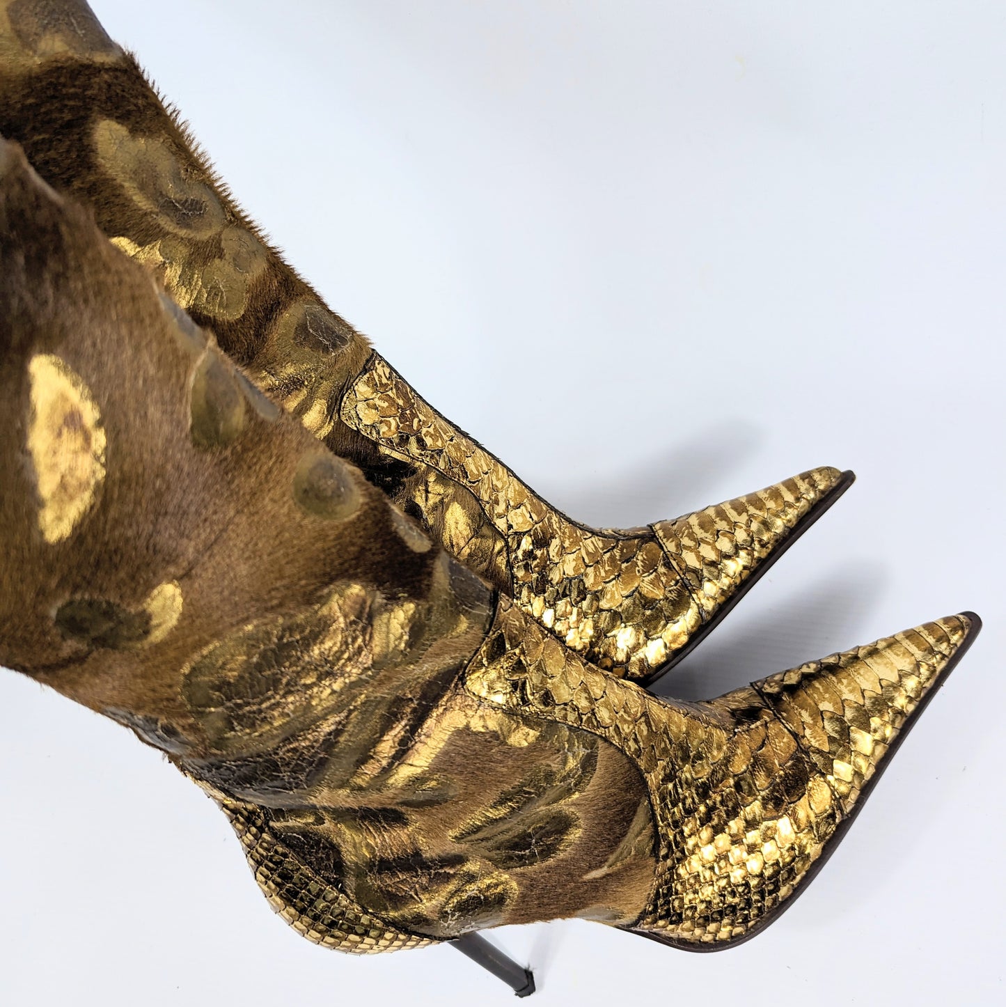 Gianmarco Lorenzi gold snake Boots - EU37|UK4|US6