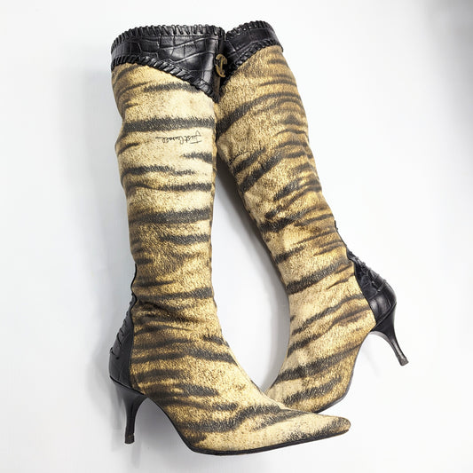 Cavalli tiger print boots - EU36|UK3,5|US5