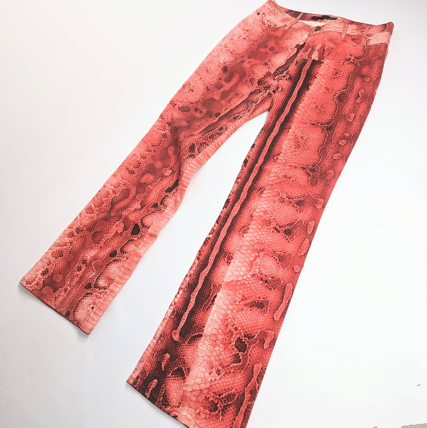 Jeans Roberto Cavalli Imprimé python rouge - M