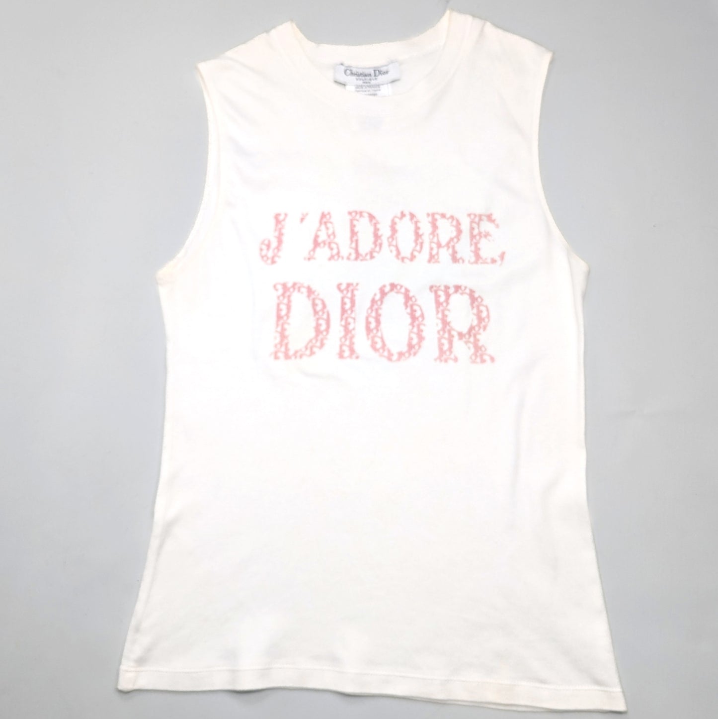 I love Dior tank top white pink