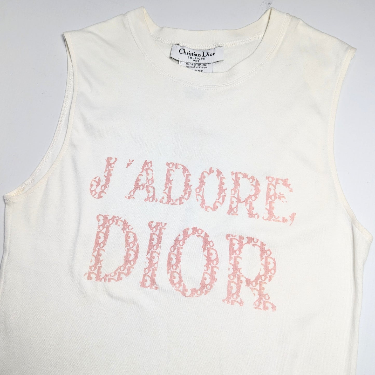 I love Dior tank top white pink - L