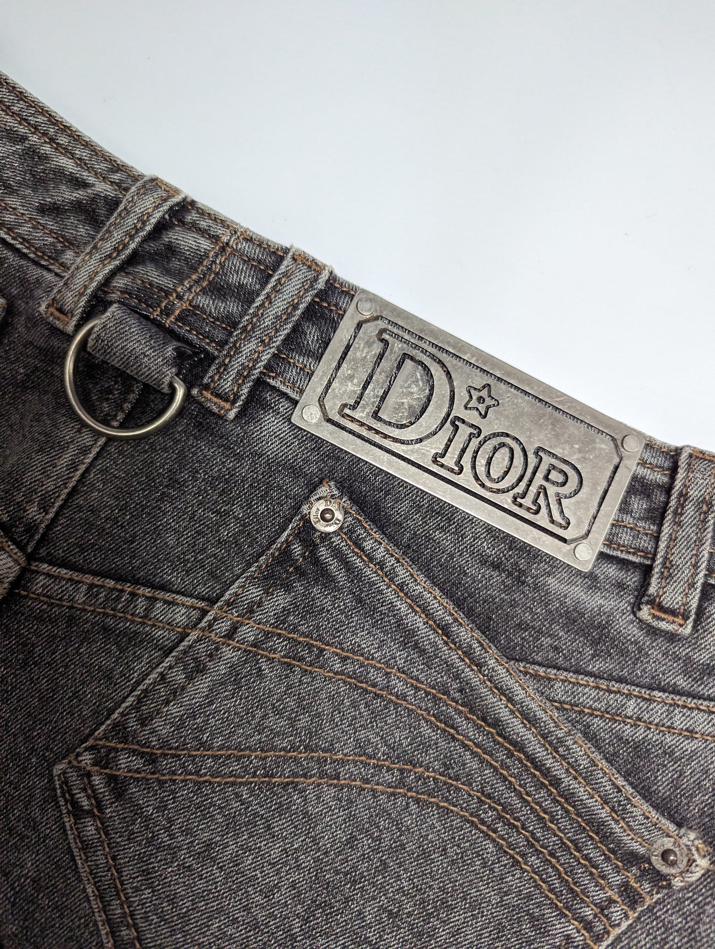 Gray denim skirt Dior by Galliano