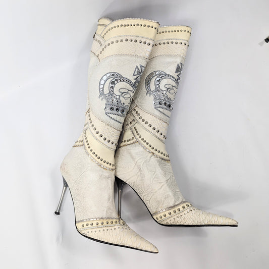 White El Dantes "crown" boots - EU40|7UK|9US