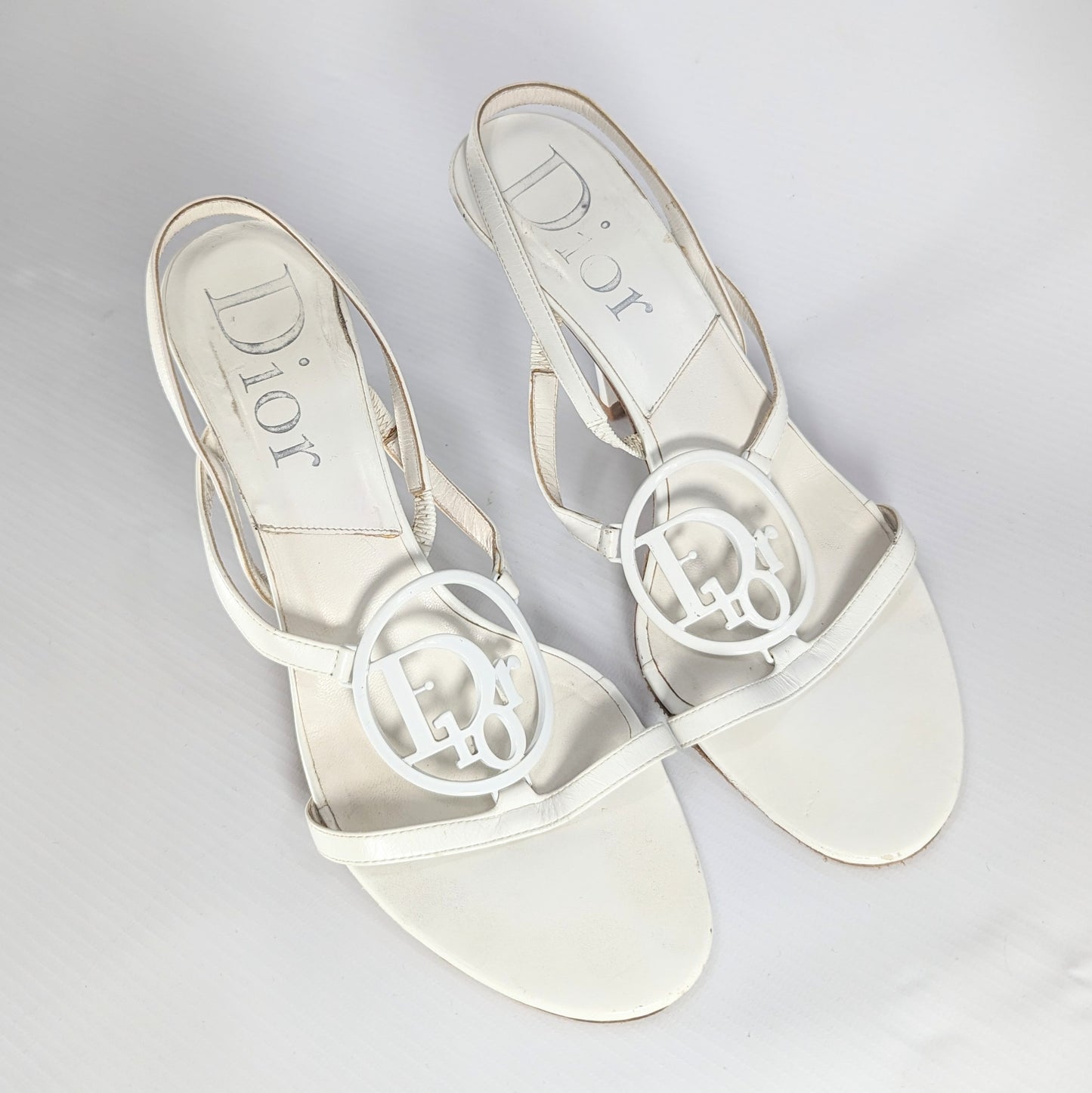 White Dior Logo Sandals by Galliano - EU36.5|UK4|US6