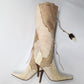 El Dantes beige fur and feather boots - EU40|7UK|9US