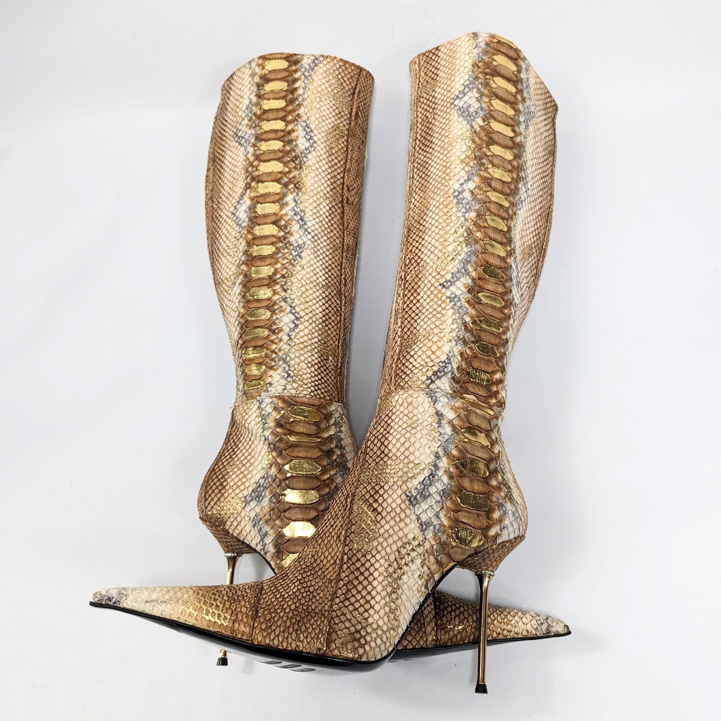 Brown and gold python boots Gianmarco Lorenzi - EU39|UK5.5|US7