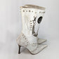 El Dantes white ankle boots decorated with studs and chains - EU41|UK8|US10