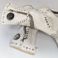 El Dantes white ankle boots decorated with studs and chains - EU41|UK8|US10