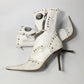 El Dantes white ankle boots decorated with studs and chains - EU41|UK8|US10