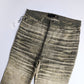 Cavalli washed khaki monogram logo jeans - S