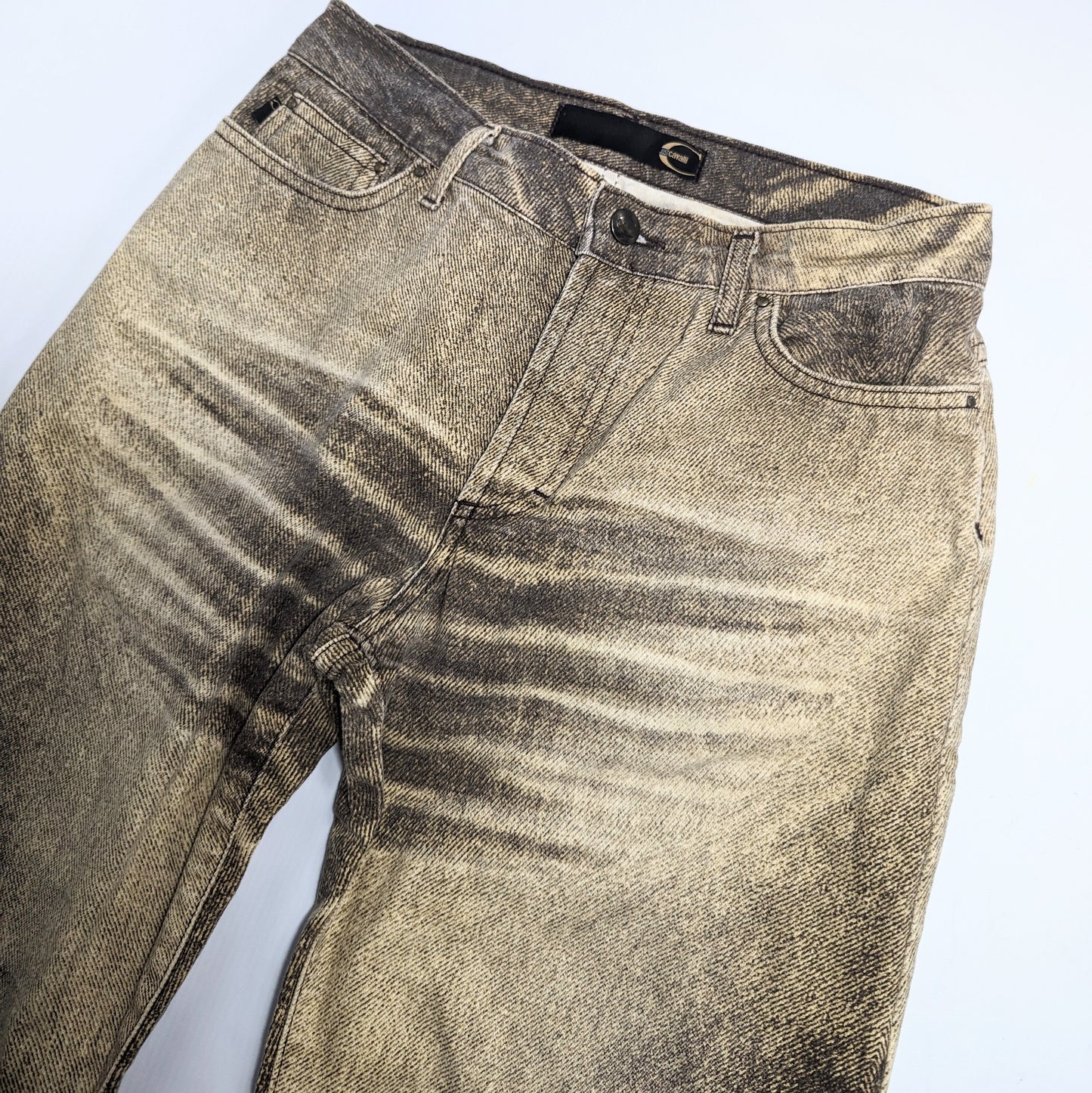 Roberto Cavalli gold khaki wash jeans - S