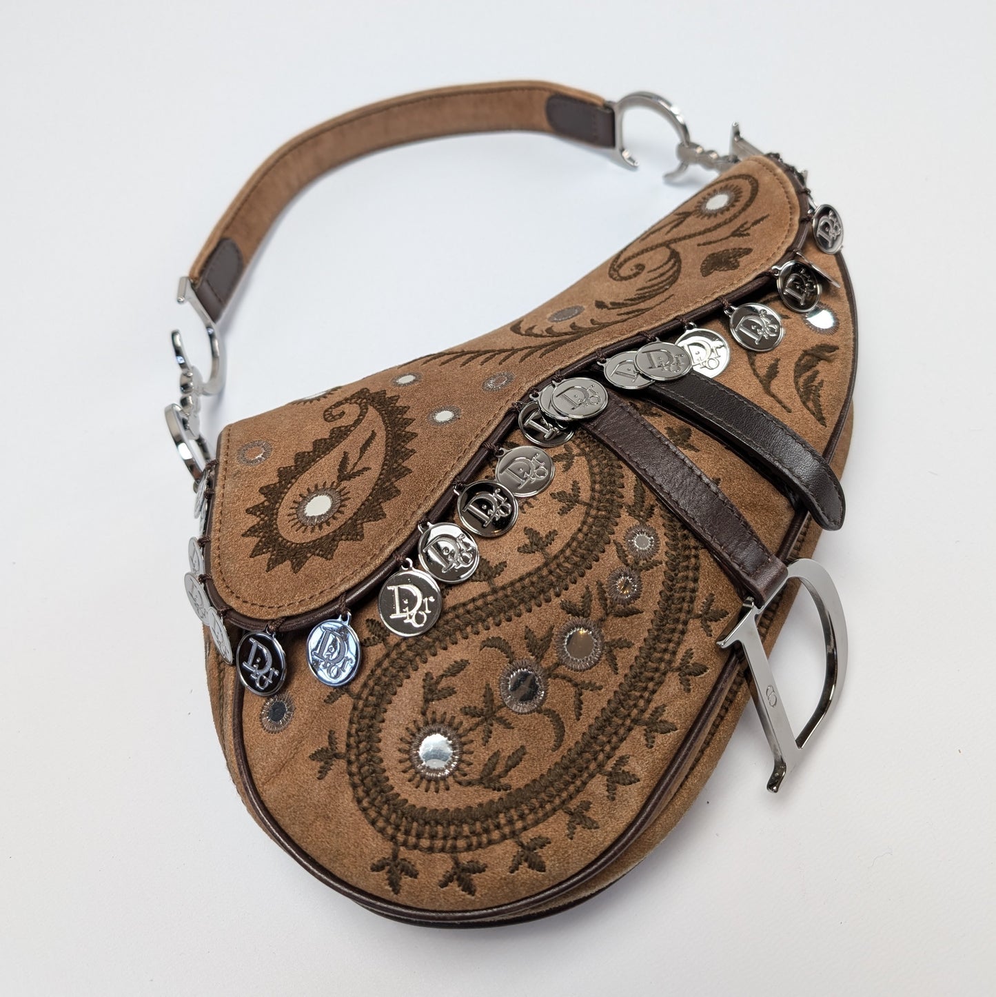 Saddle decorated with Dior pieces by Galliano