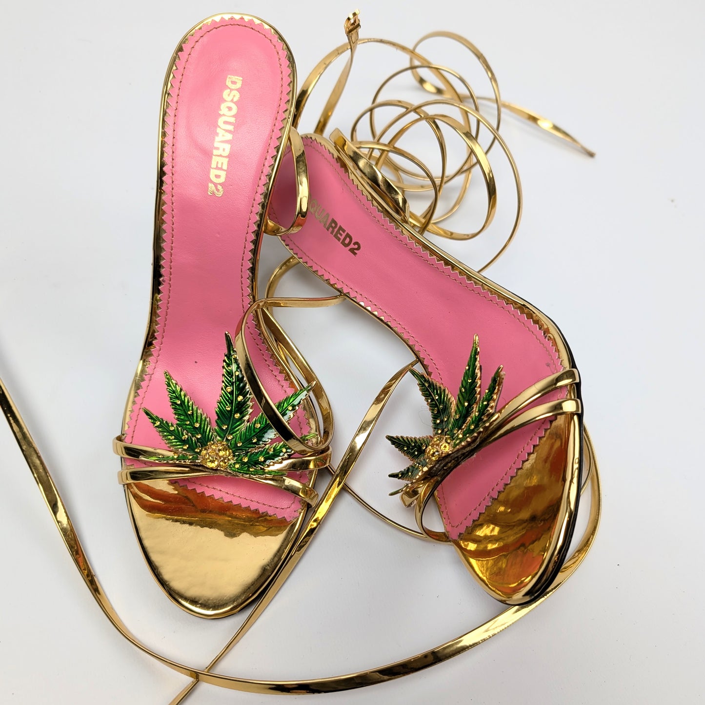 Dsquared2 "Marijuana leaf" S/S 2005 tie Sandals - EU40|7UK|9US