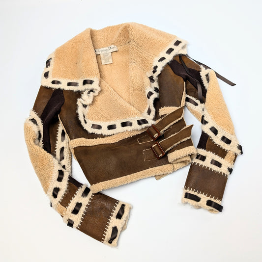 Dior cropped shearling jacket by Galliano